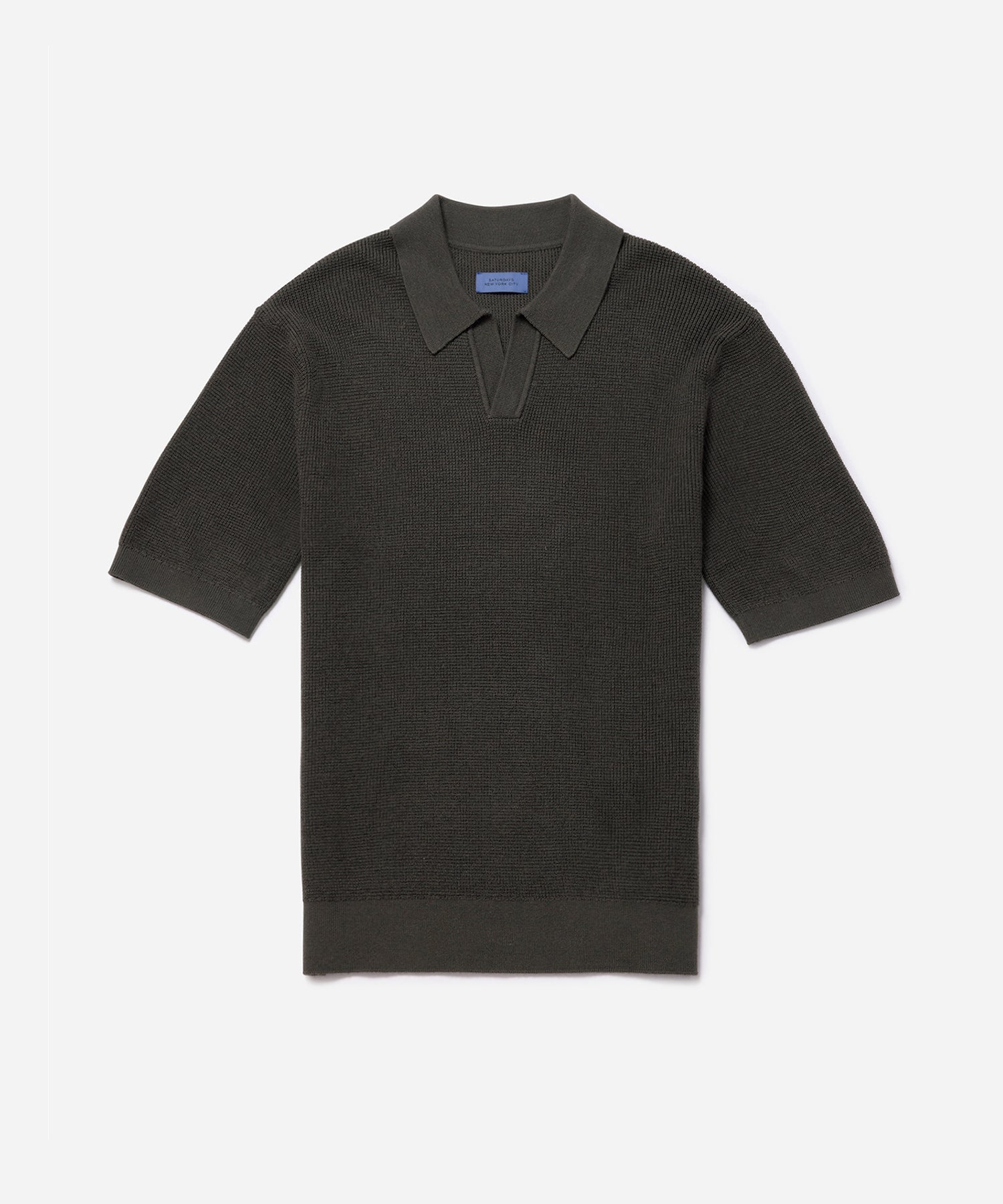 Army Green | Alex Merino Wool Open Placket Polo