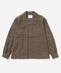 Beige | Open Collar Flannel Check Shirt | Saturdays NYC
