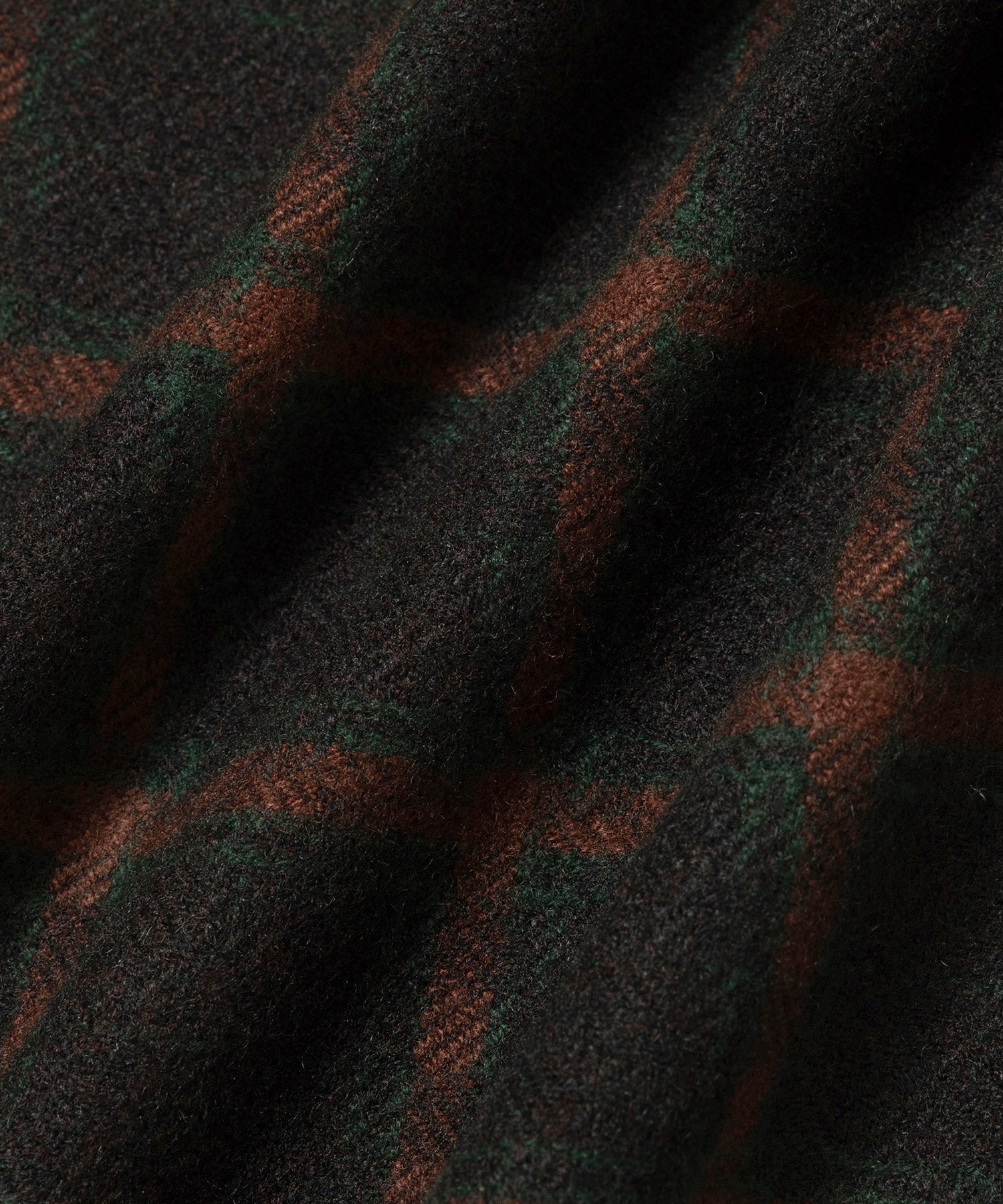 Green | Open Collar Flannel Check Shirt | Saturdays NYC