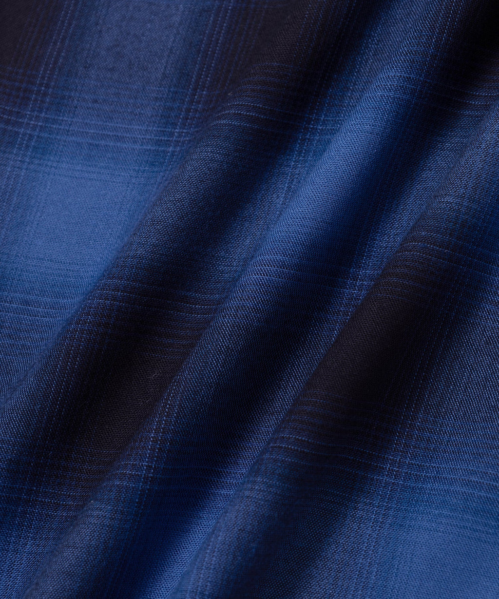 Blue | Ombre Check Work Shirt | Saturdays NYC