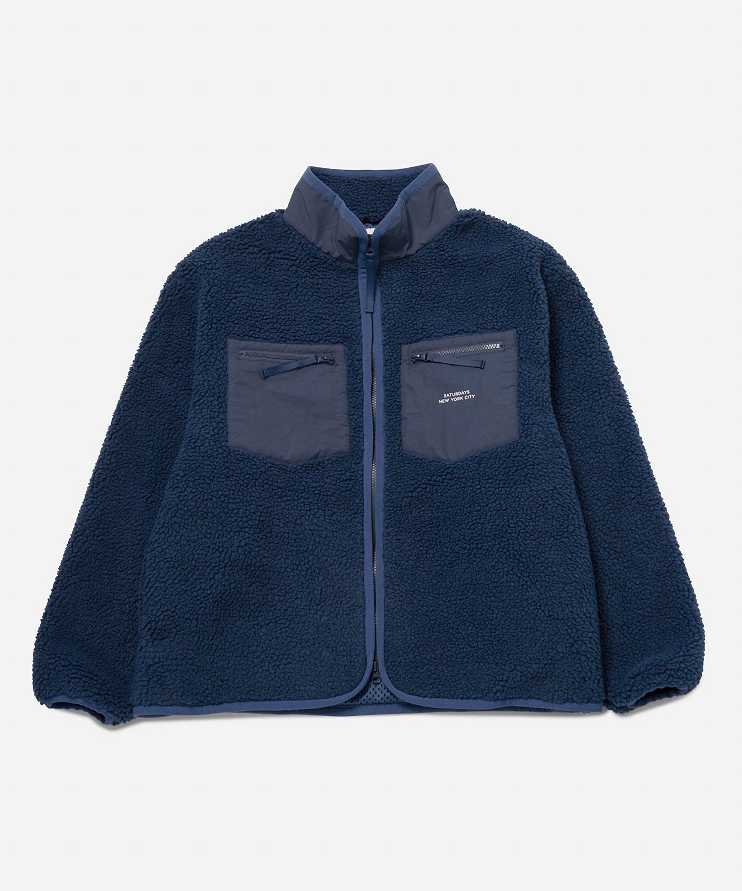 Blue | Boa Fleece Zip Blouson | Saturdays NYC