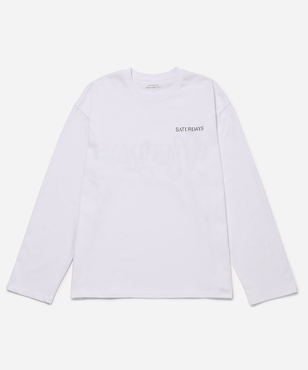 White | New York Brushed Relaxed Fit LS Tee