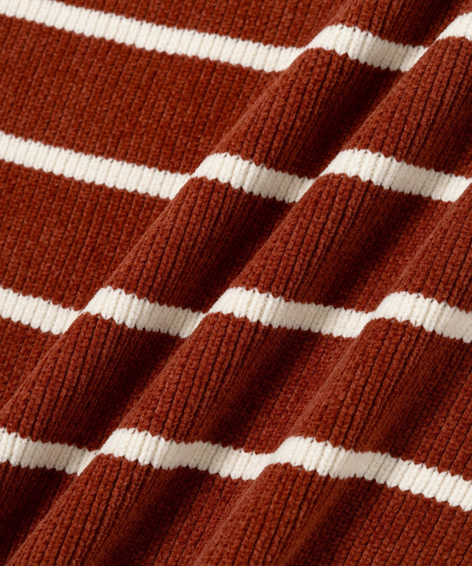 Brick/White | Mole Yarn Stripe Skipper Knit | Saturdays NYC