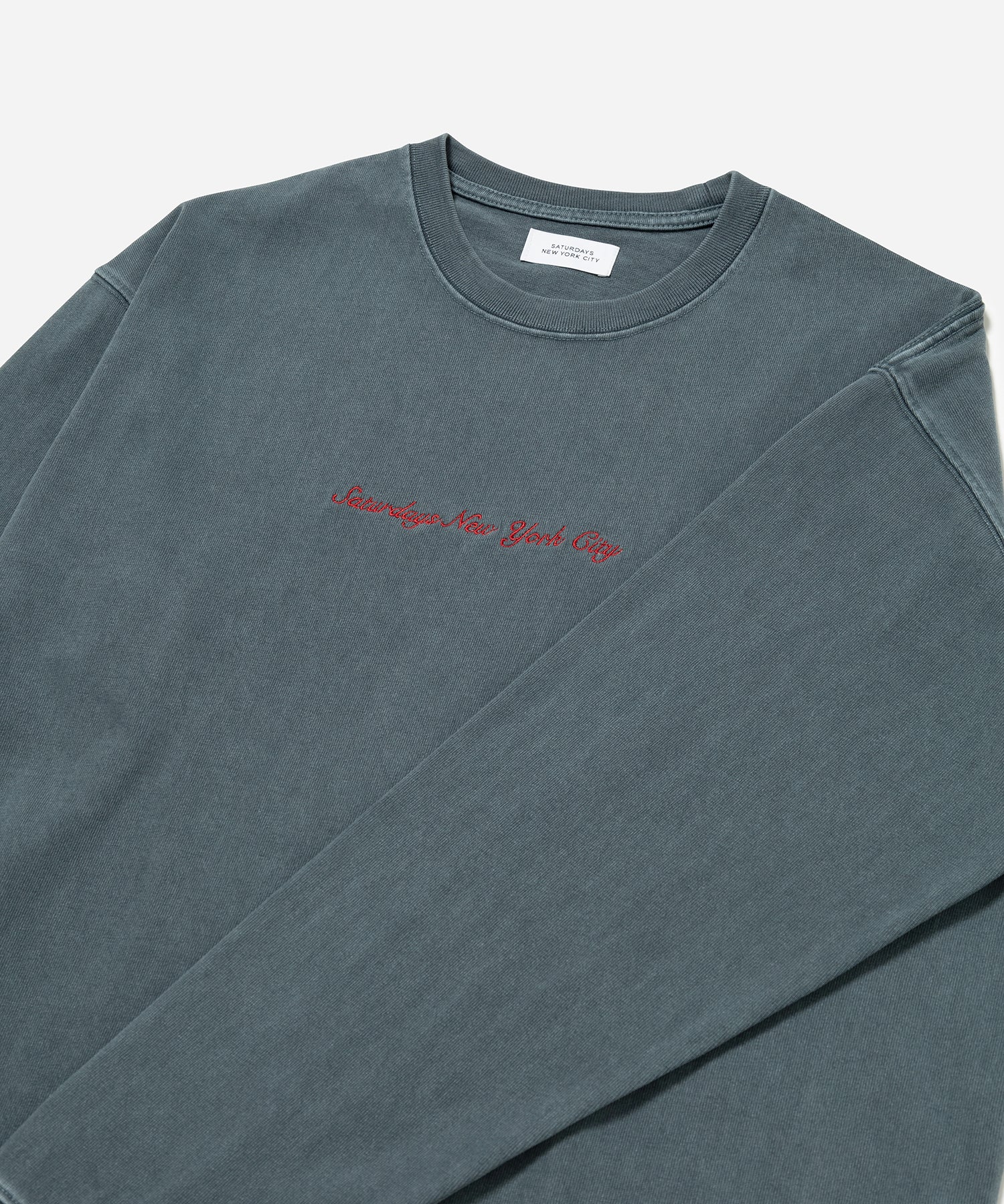 Blue | Heavy Weight Pigment LS Tee | Saturdays NYC