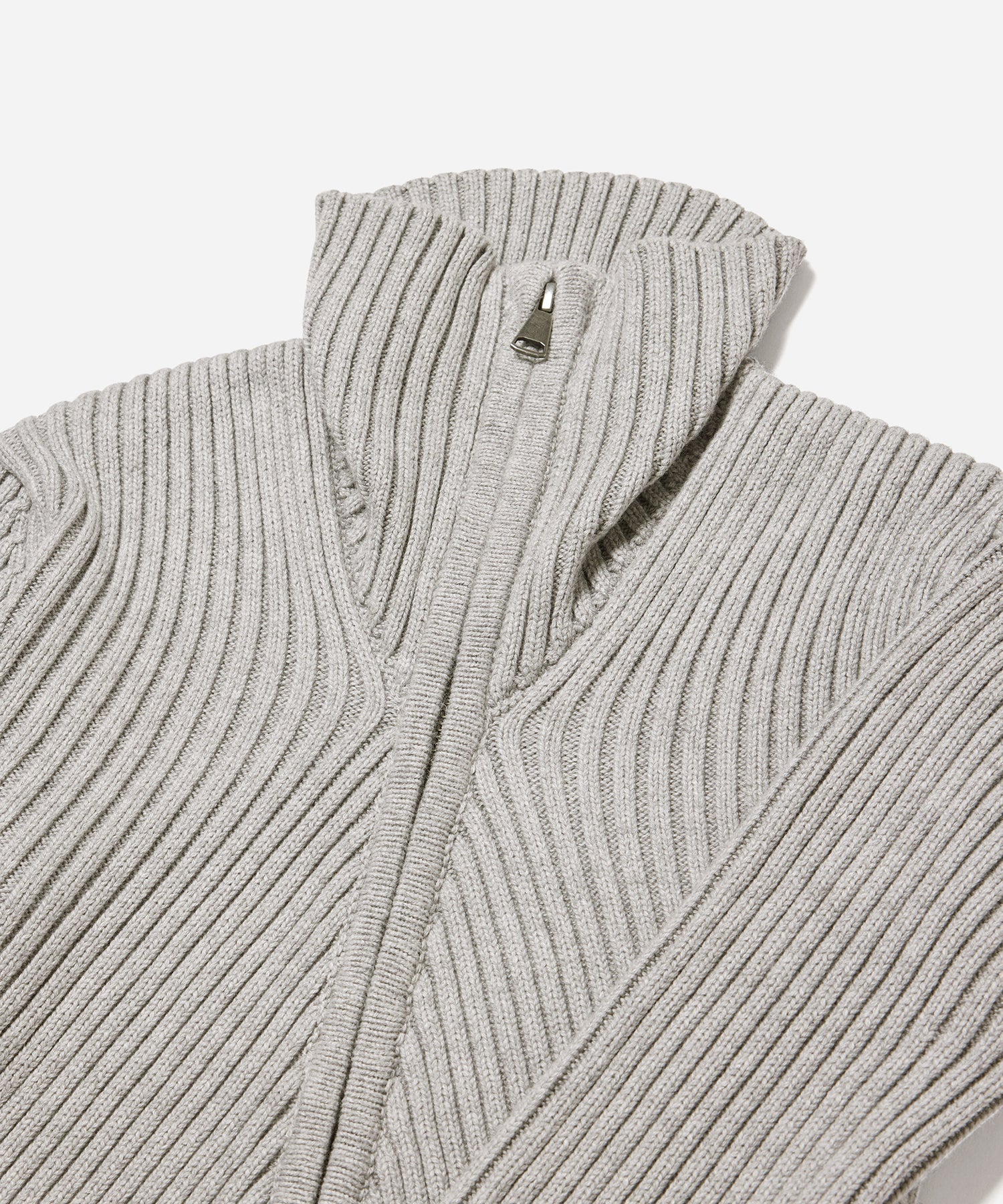 Ash Heather | Leah Cashmere Zip Sweater