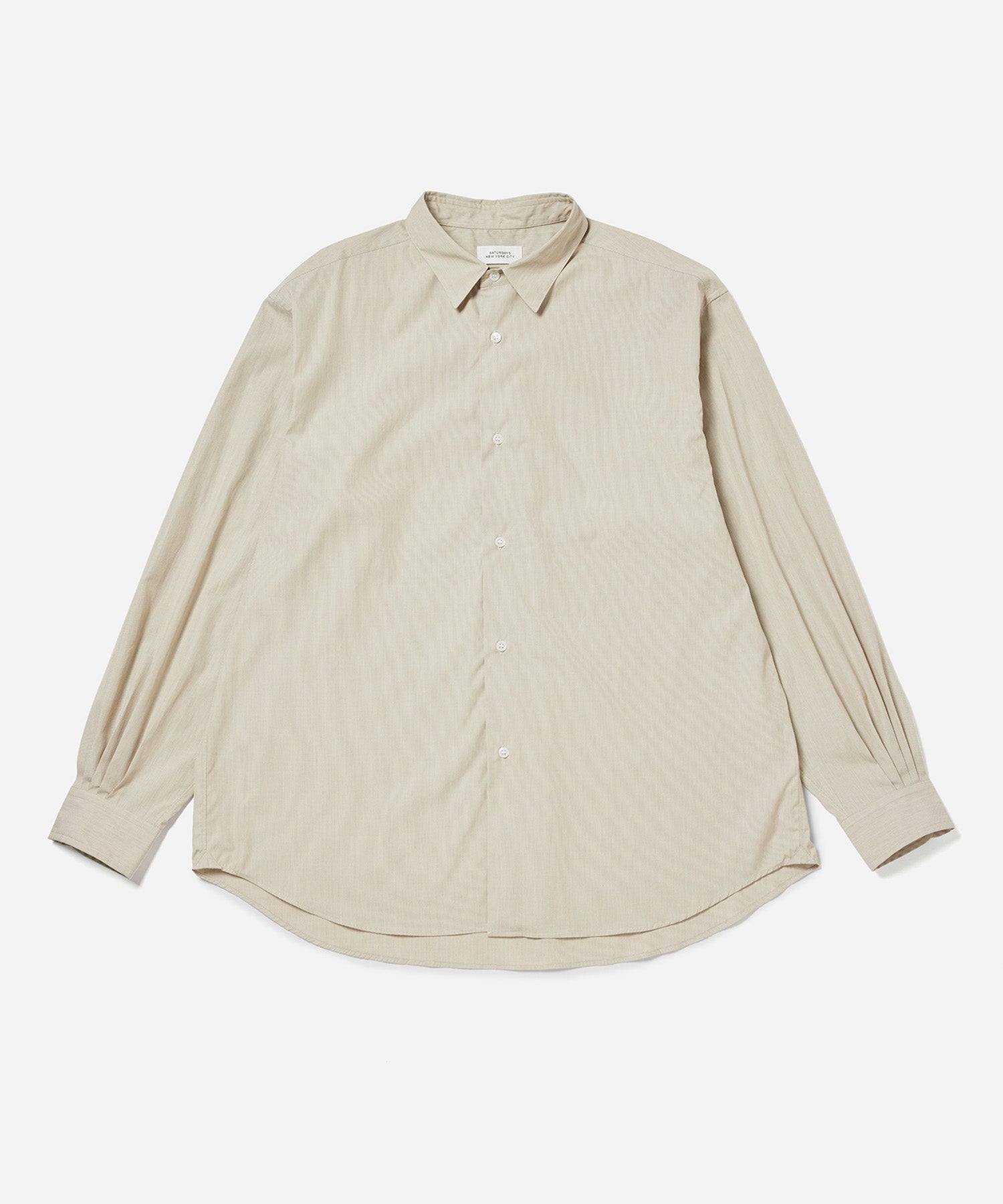 Beige | Regular Collar Stripe Shirt | Saturdays NYC