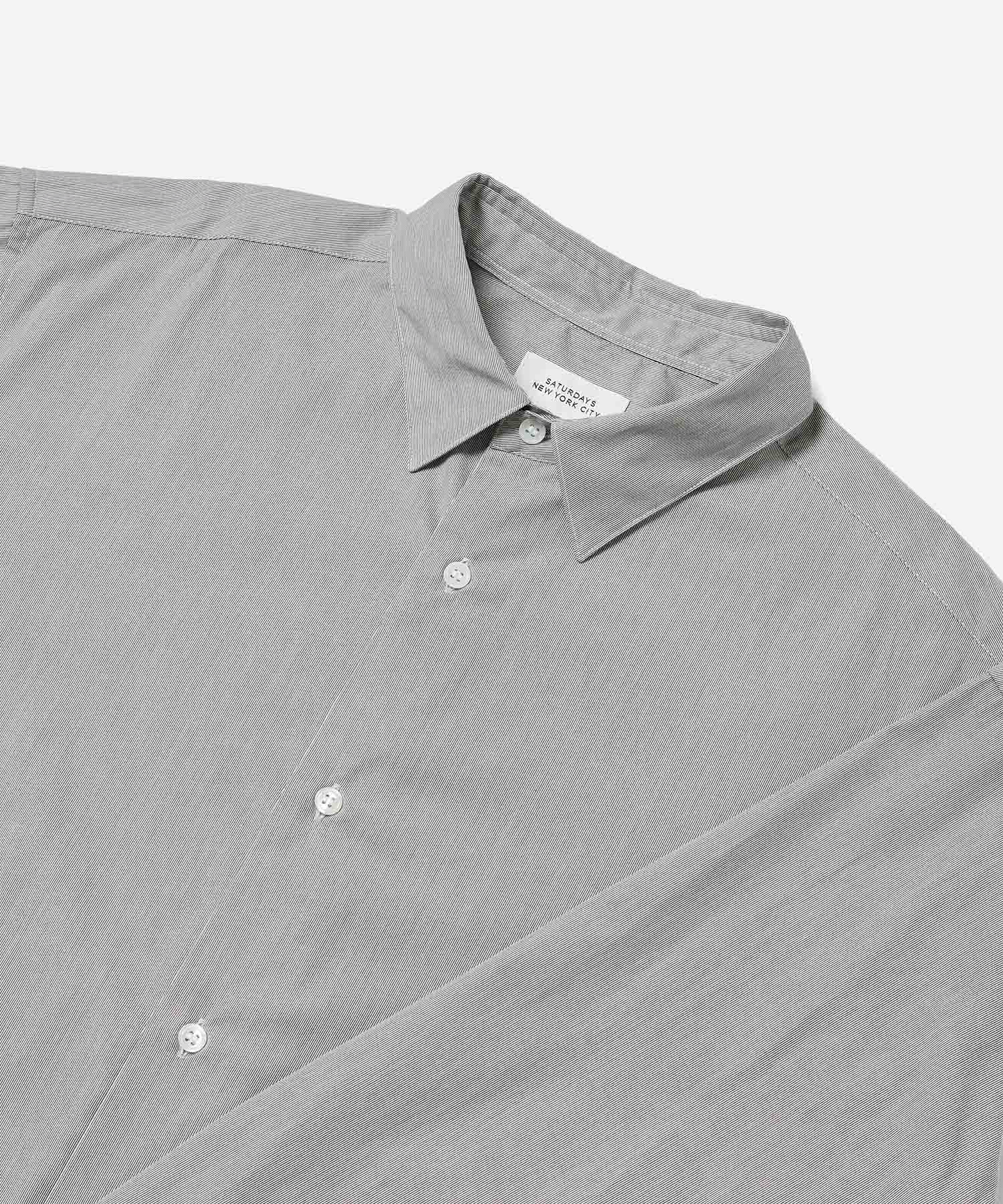Navy | Regular Collar Stripe Shirt | Saturdays NYC