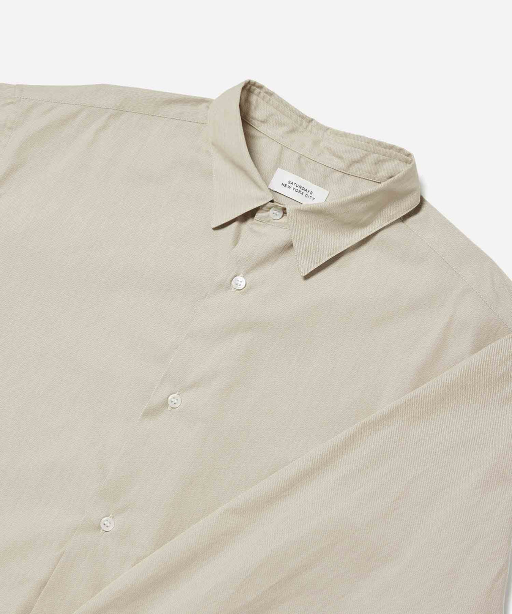 Beige | Regular Collar Stripe Shirt | Saturdays NYC