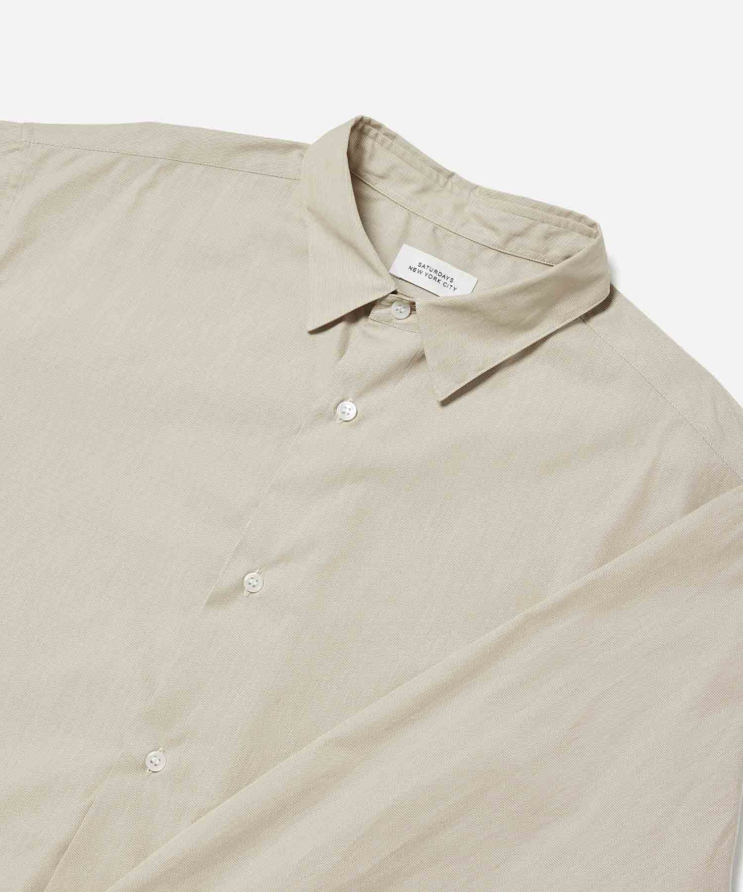Beige | Regular Collar Stripe Shirt | Saturdays NYC