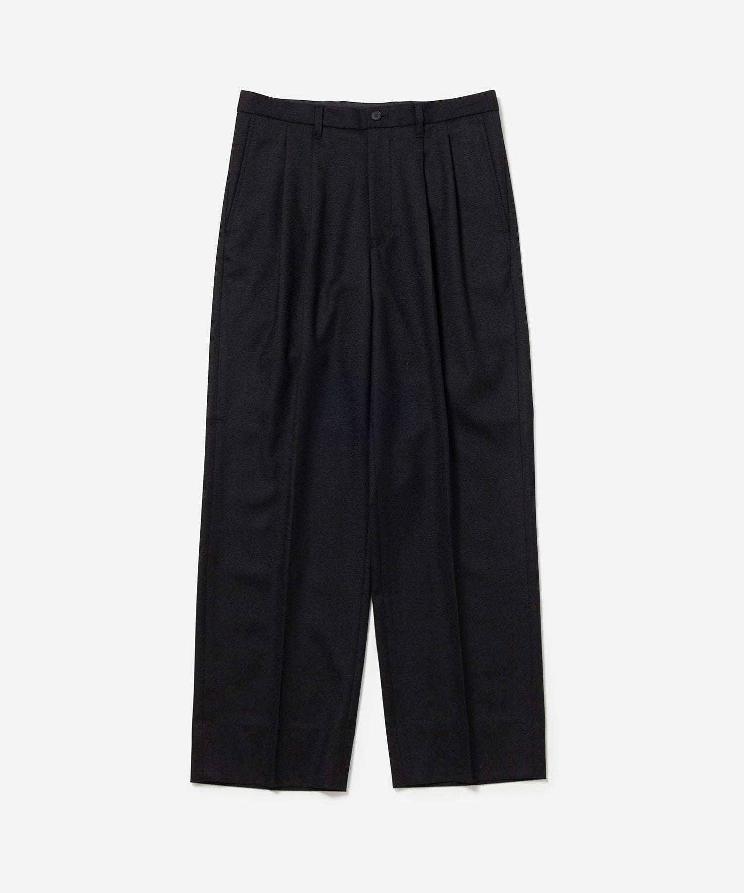 Black | Wool Saxony 2Tuck Slacks | Saturdays NYC