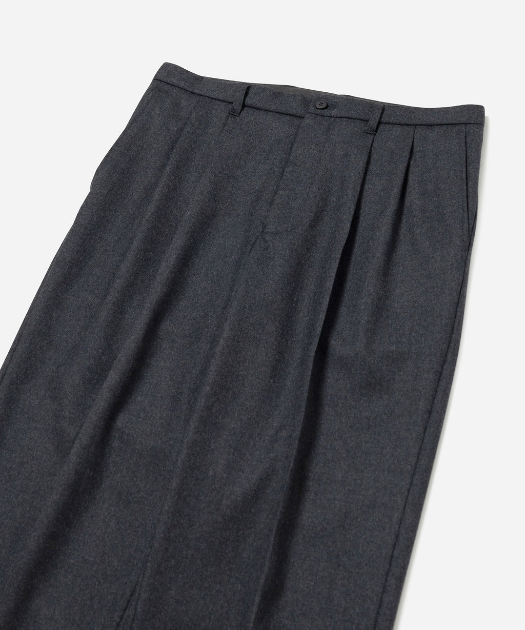 Charcoal | Wool Saxony 2Tuck Slacks | Saturdays NYC