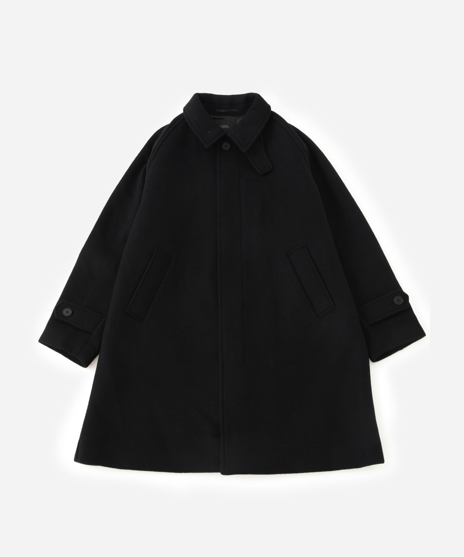 Black | Double Weave Wool Overcoat | Saturdays NYC