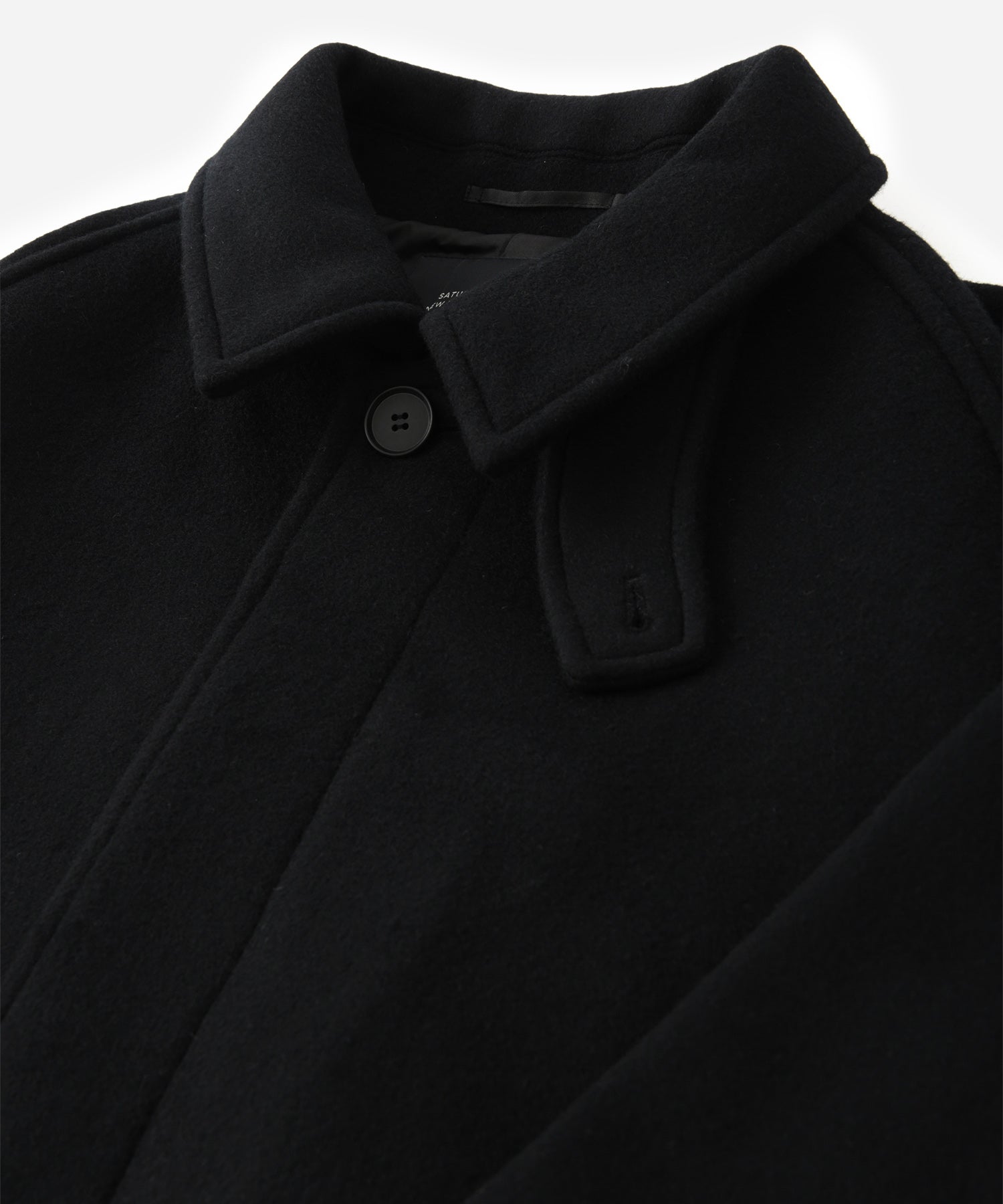 Black | Double Weave Wool Overcoat | Saturdays NYC
