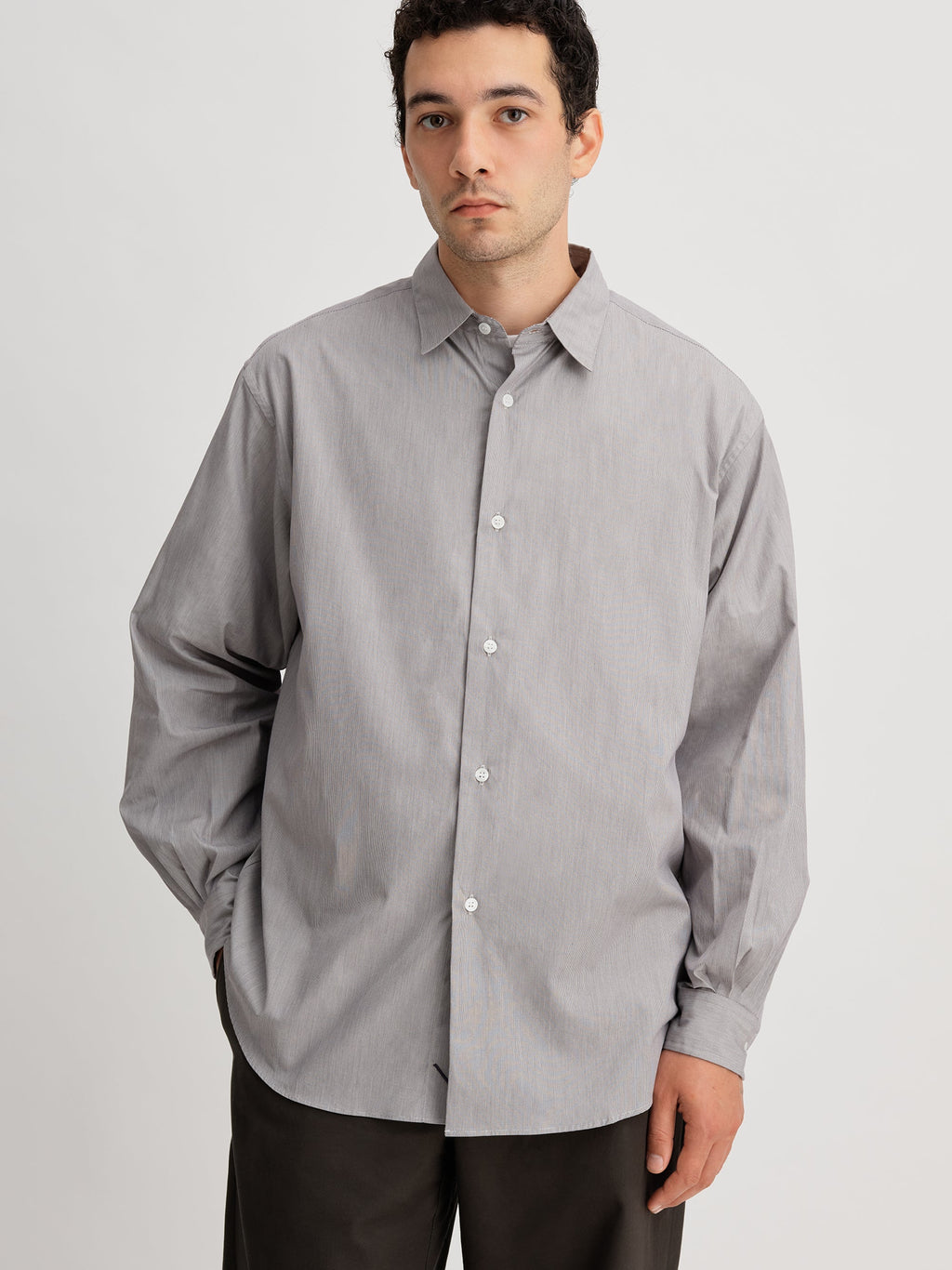 Navy | Regular Collar Stripe Shirt | Saturdays NYC