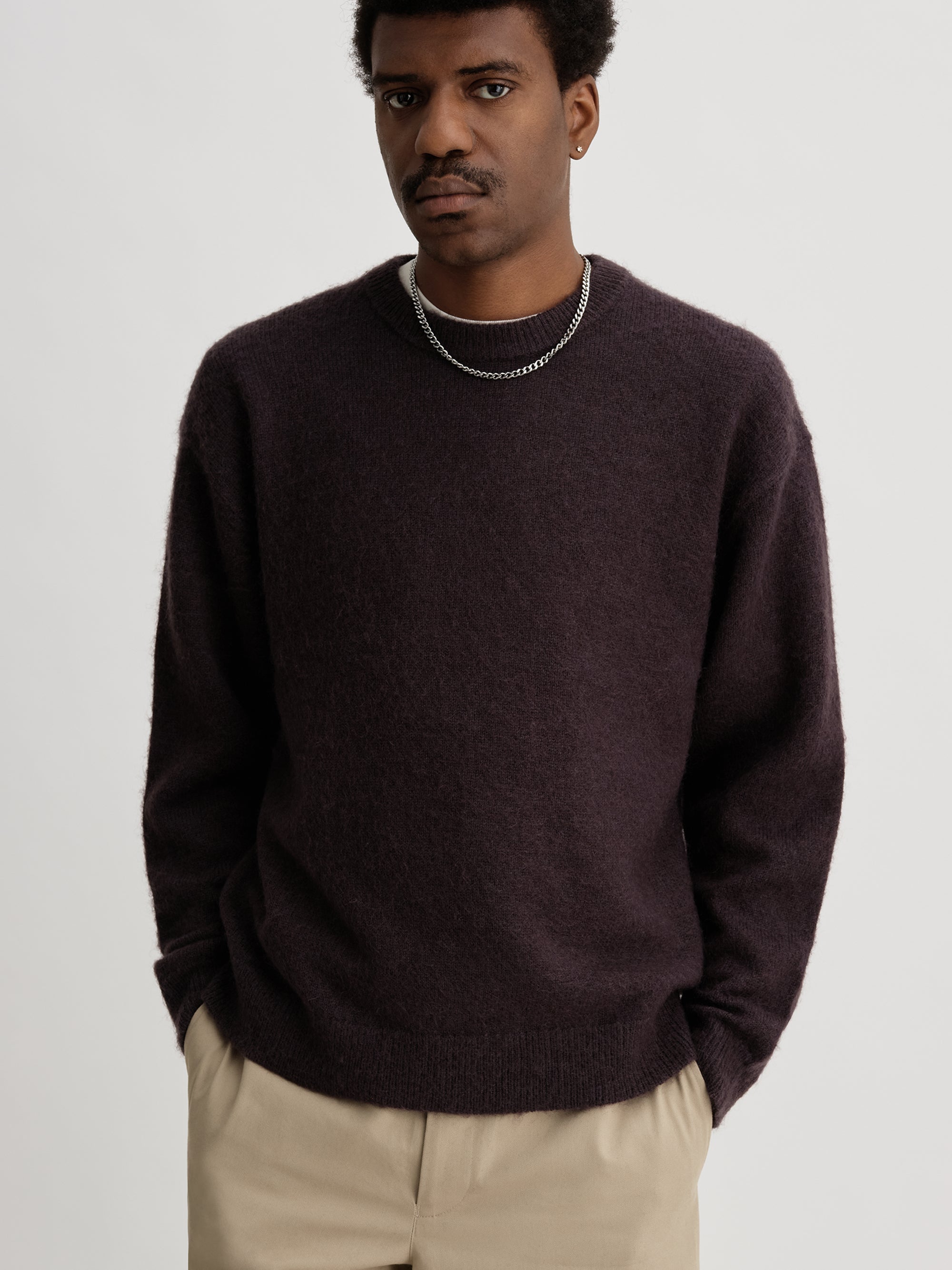 Deep Grey | Mohair Shaggy Knit | Saturdays NYC