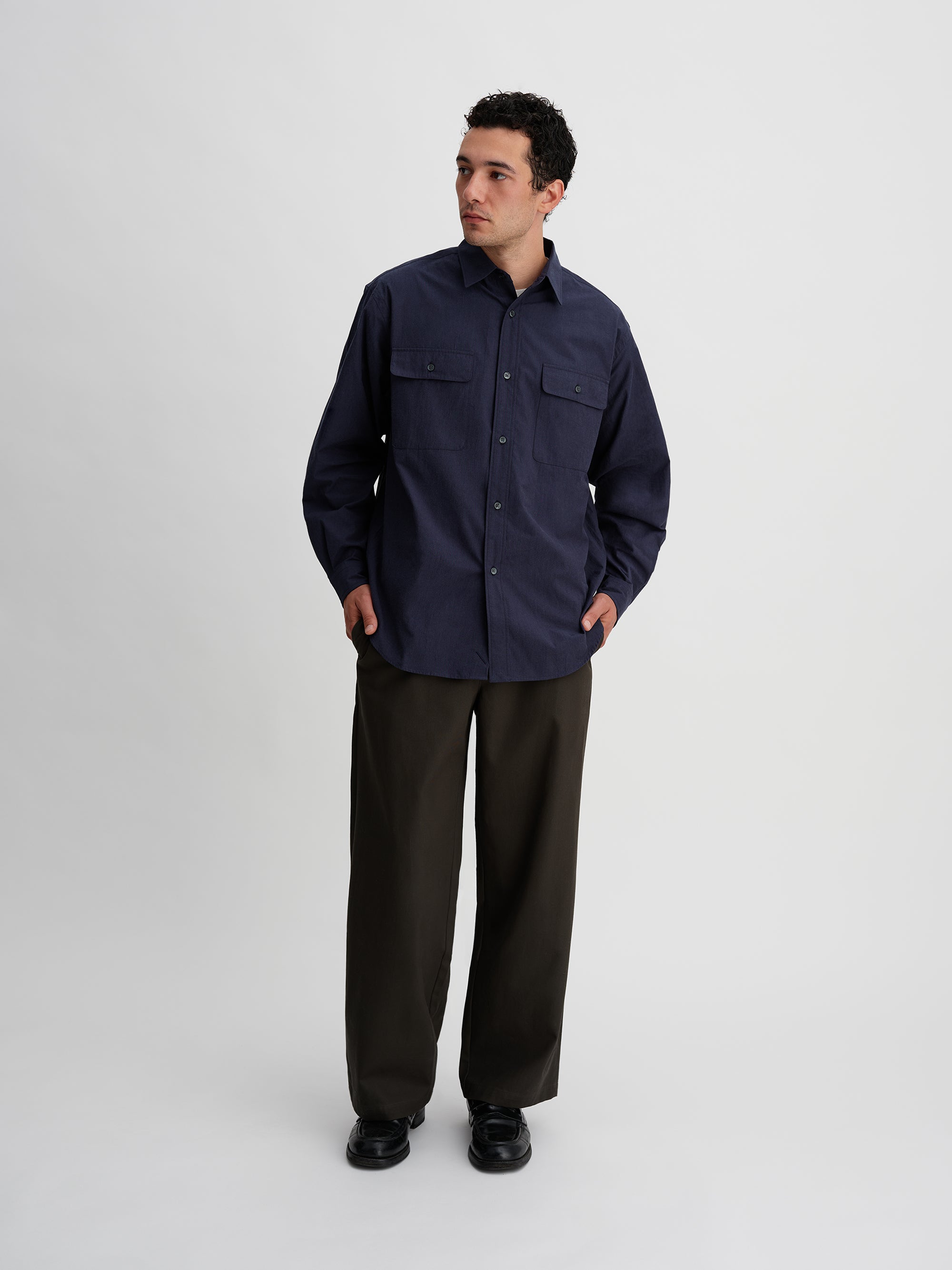 Navy | Chambray Work Shirt | Saturdays NYC