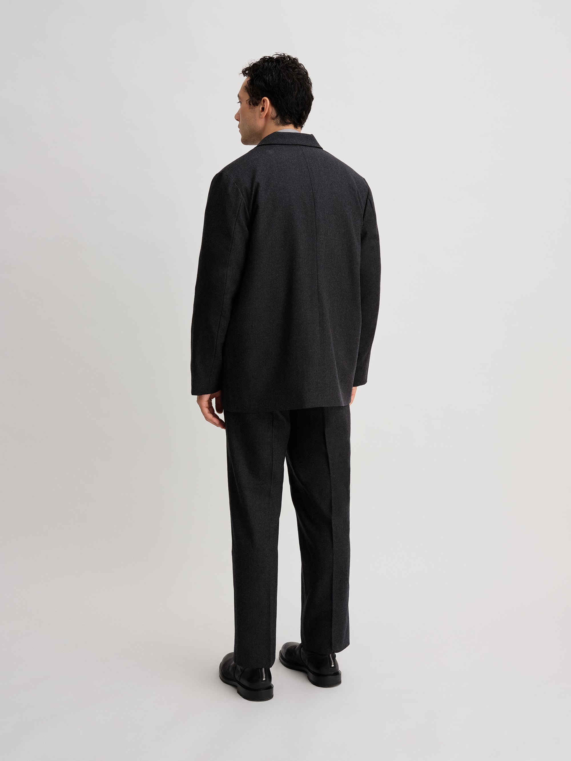 Charcoal | Wool Saxony Tailored Jacket | Saturdays NYC