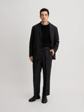 Charcoal | Wool Saxony 2Tuck Slacks | Saturdays NYC