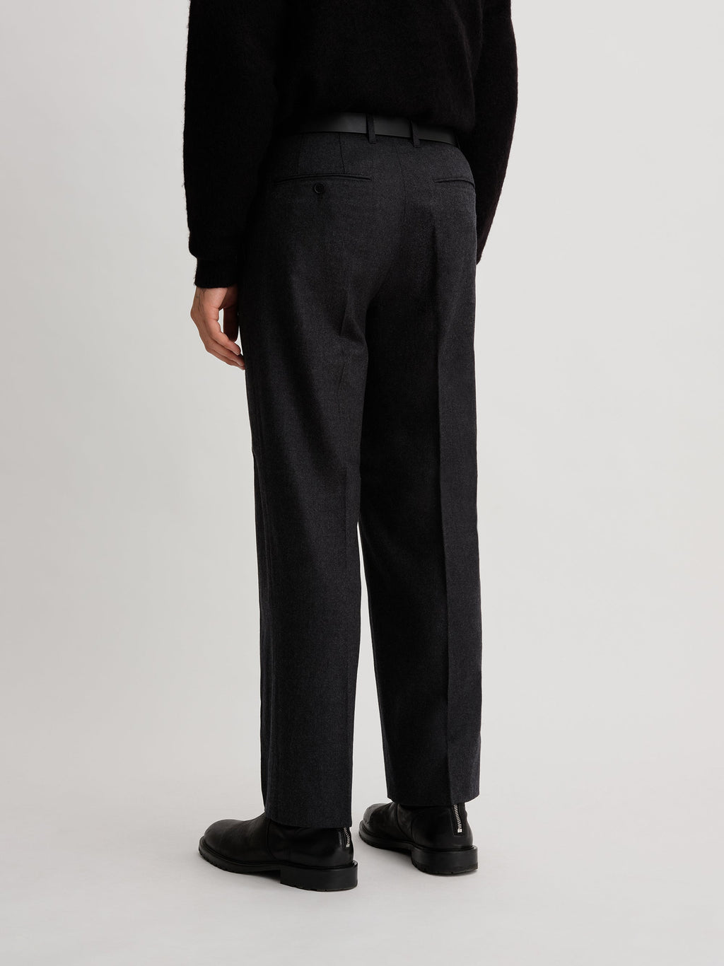 Charcoal | Wool Saxony 2Tuck Slacks | Saturdays NYC