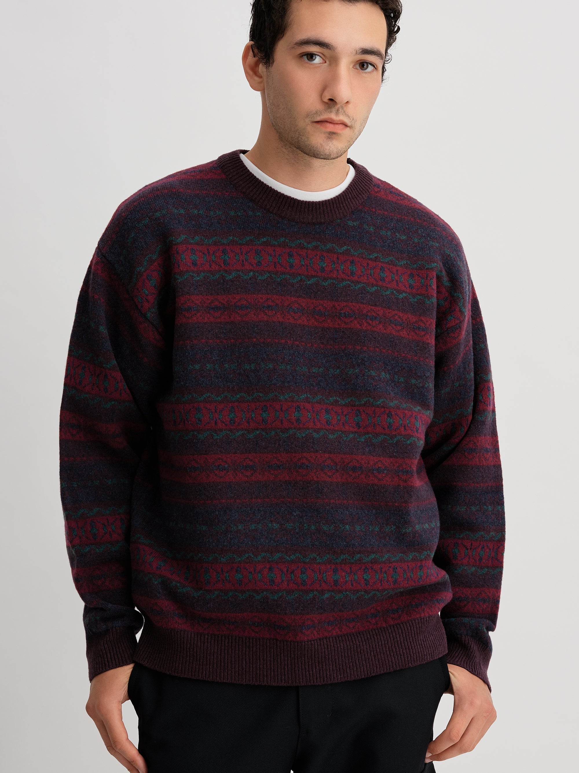 Purple | Classic Pattern Knit | Saturdays NYC