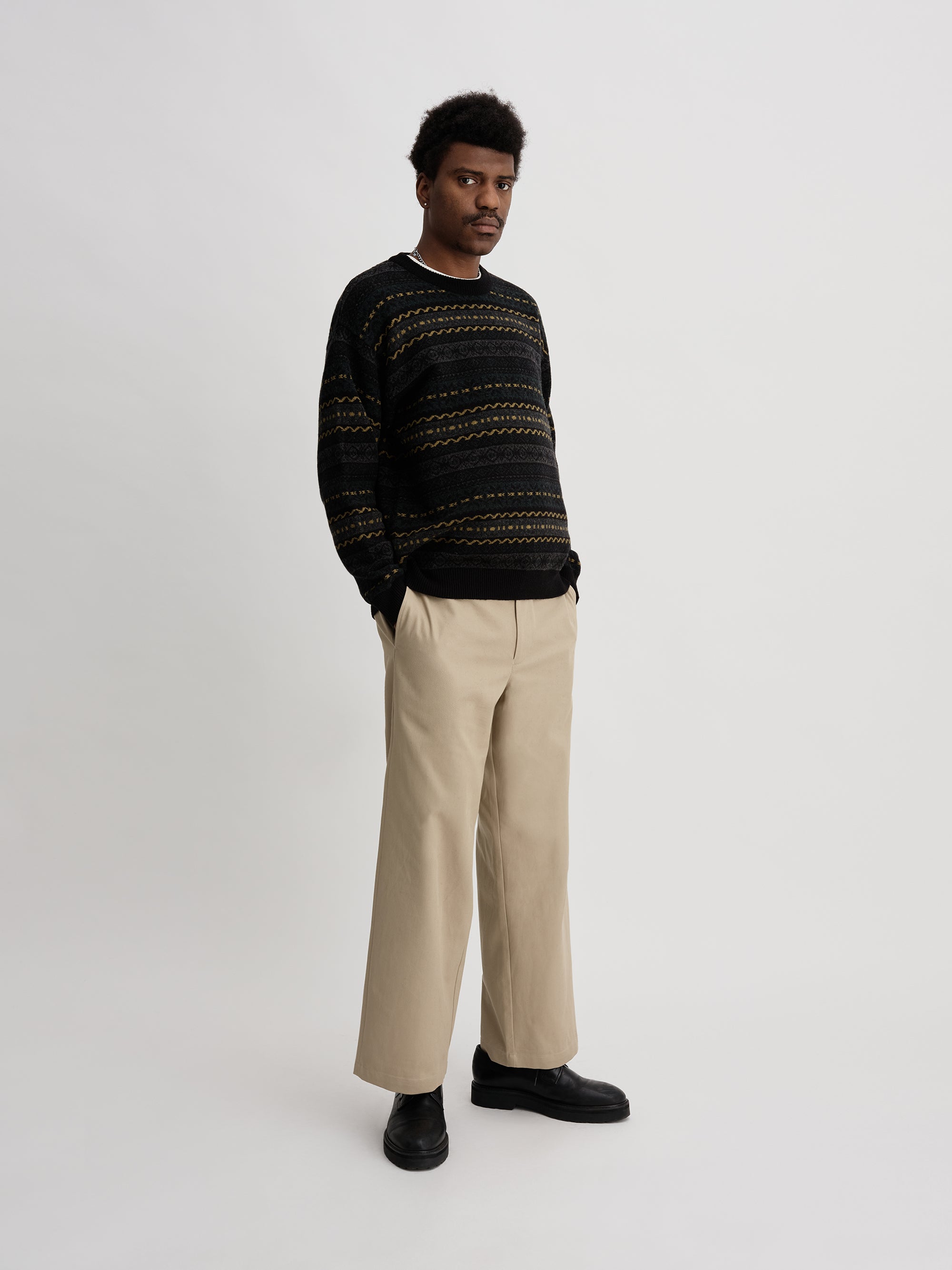 Charcoal | Classic Pattern Knit | Saturdays NYC