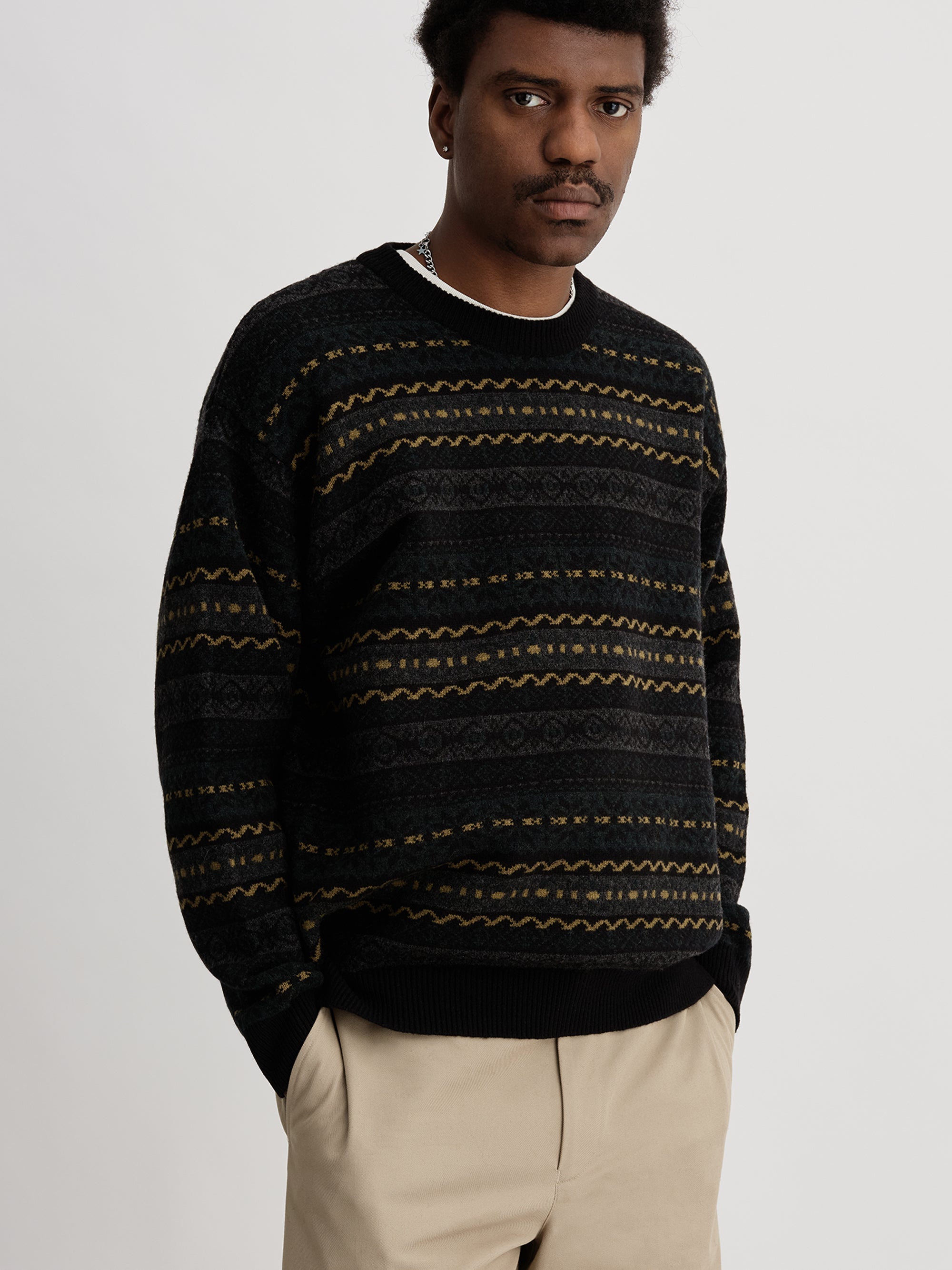 Charcoal | Classic Pattern Knit | Saturdays NYC