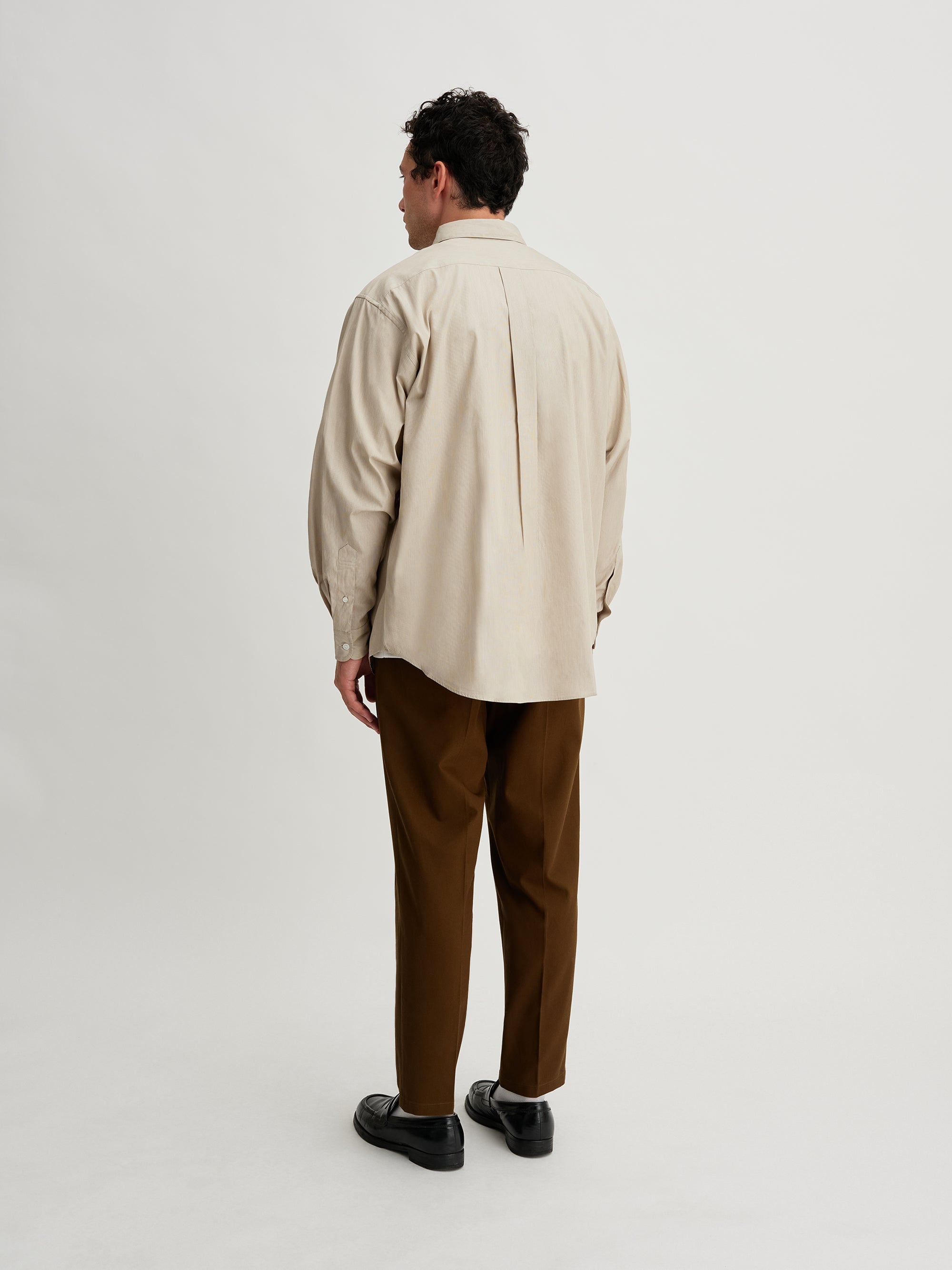 Beige | Regular Collar Stripe Shirt | Saturdays NYC