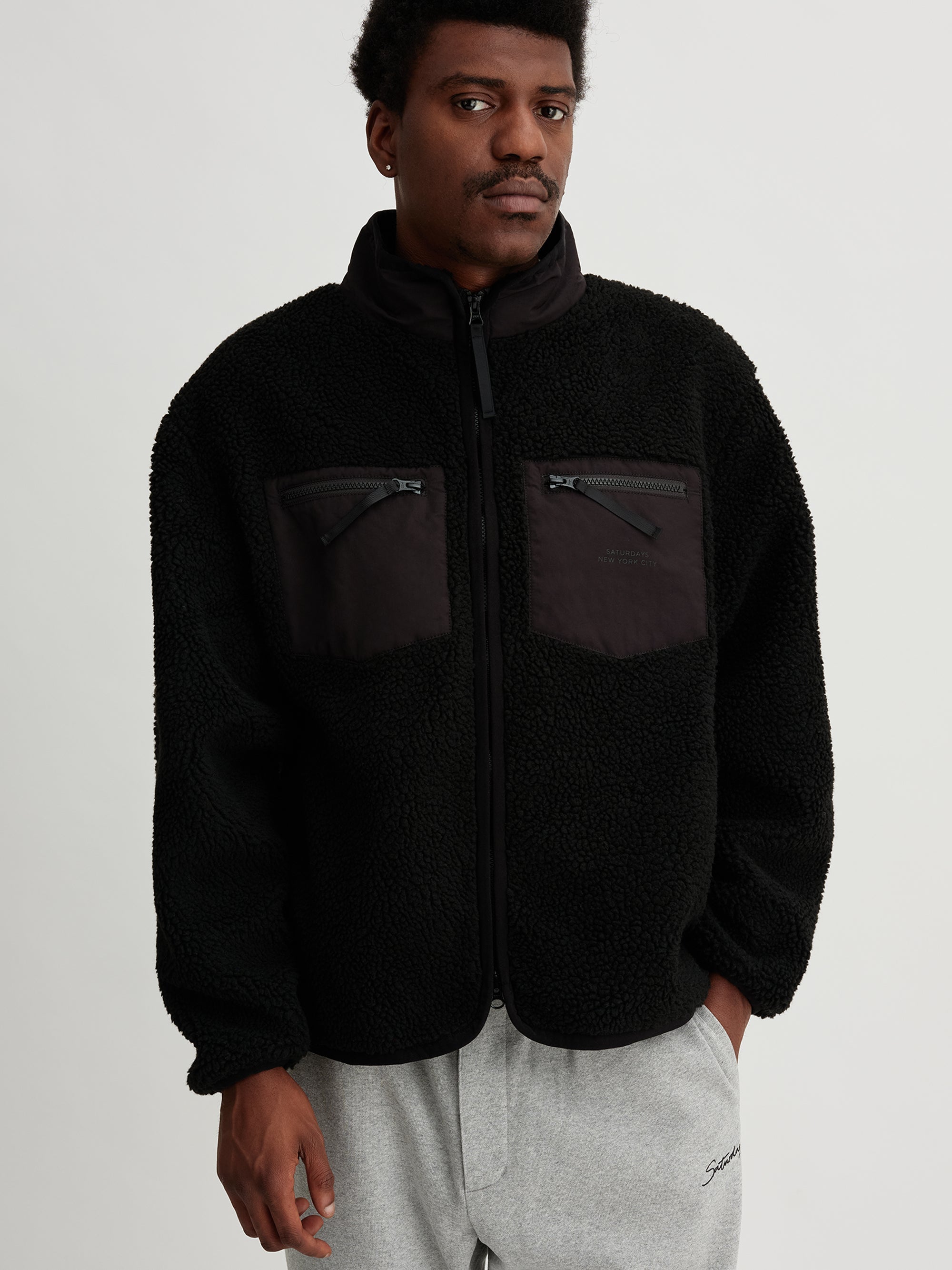 Black | Boa Fleece Zip Blouson | Saturdays NYC