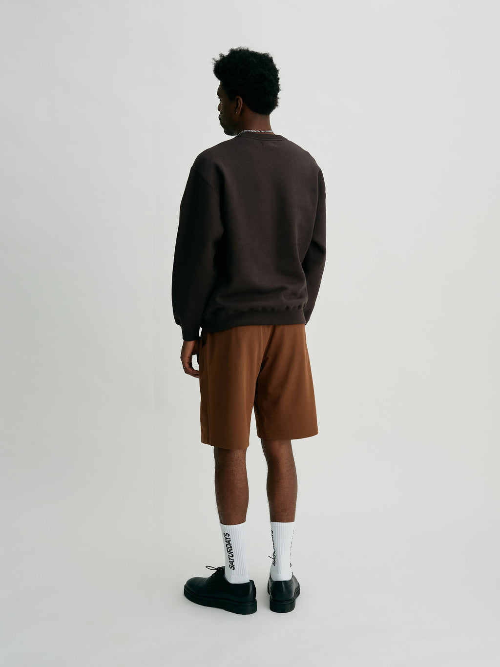 Charcoal | Wool Blend Crew Sweatshirt | Saturdays NYC