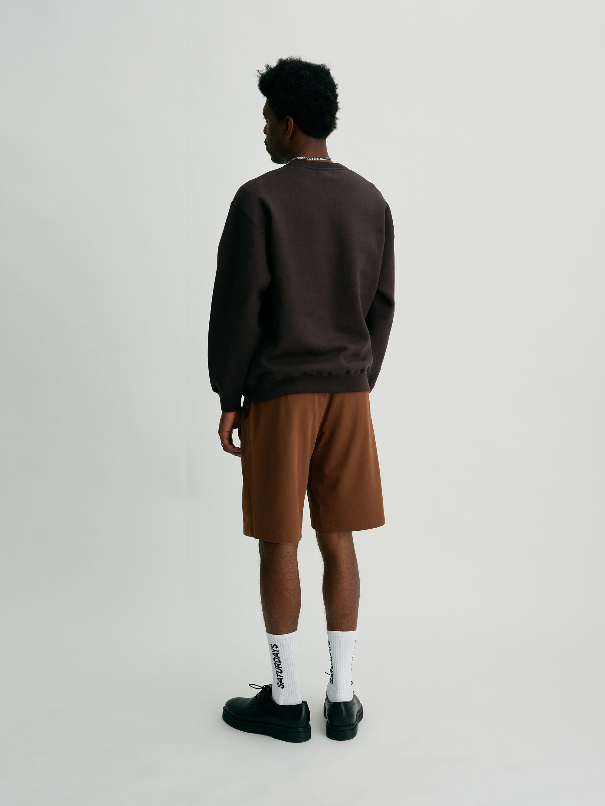 Charcoal | Wool Blend Crew Sweatshirt | Saturdays NYC