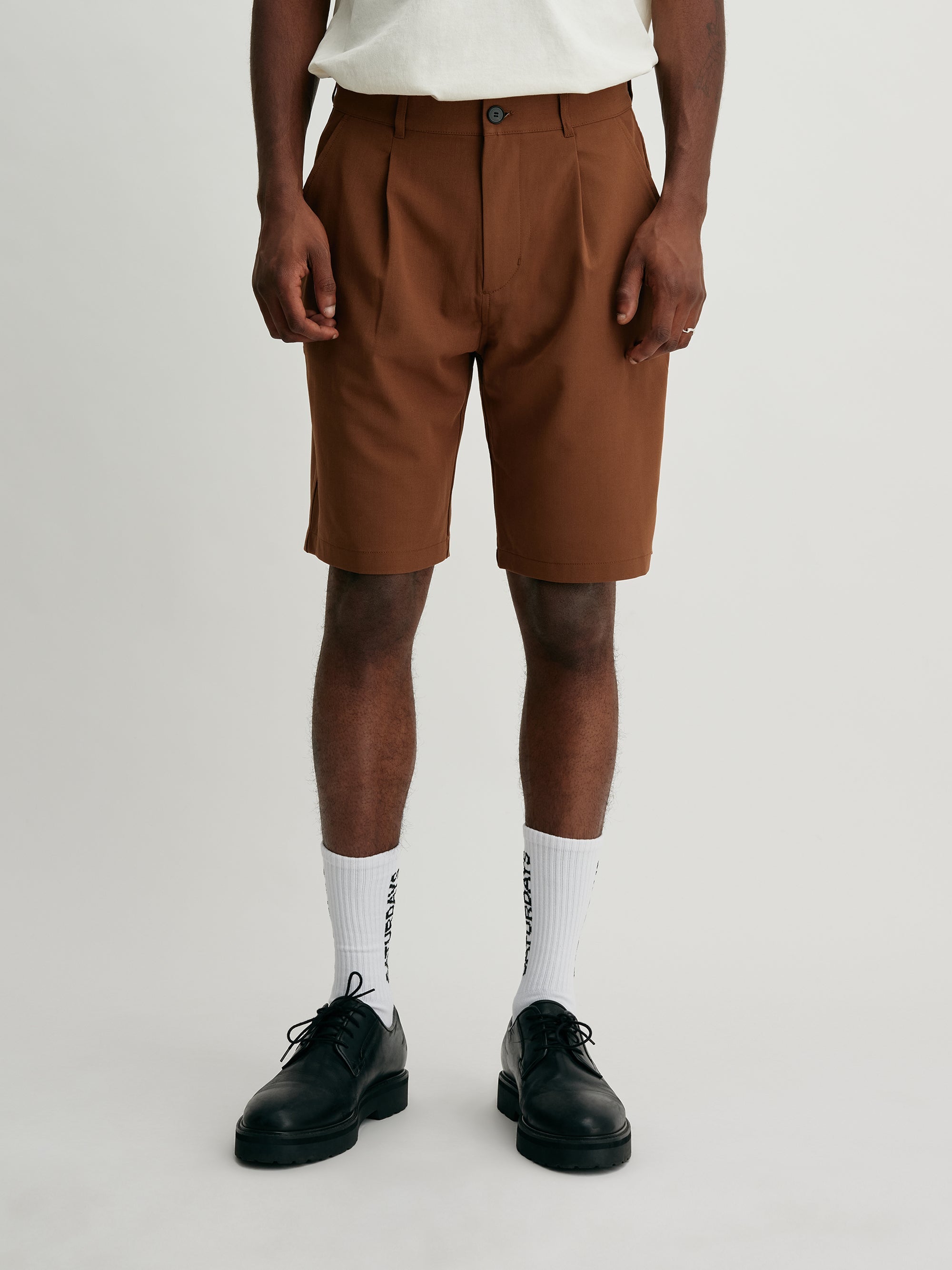 Brown | Lightweight Wool Walk Shorts | Saturdays NYC