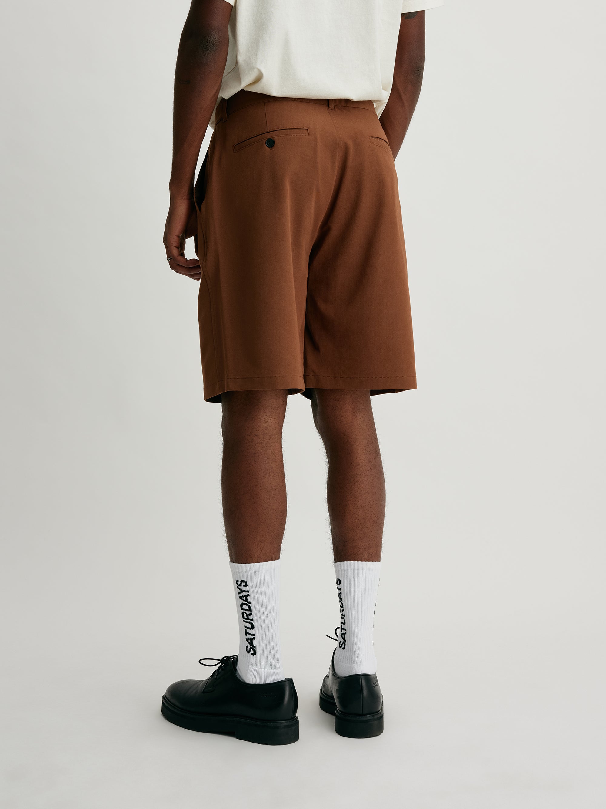 Brown | Lightweight Wool Walk Shorts | Saturdays NYC