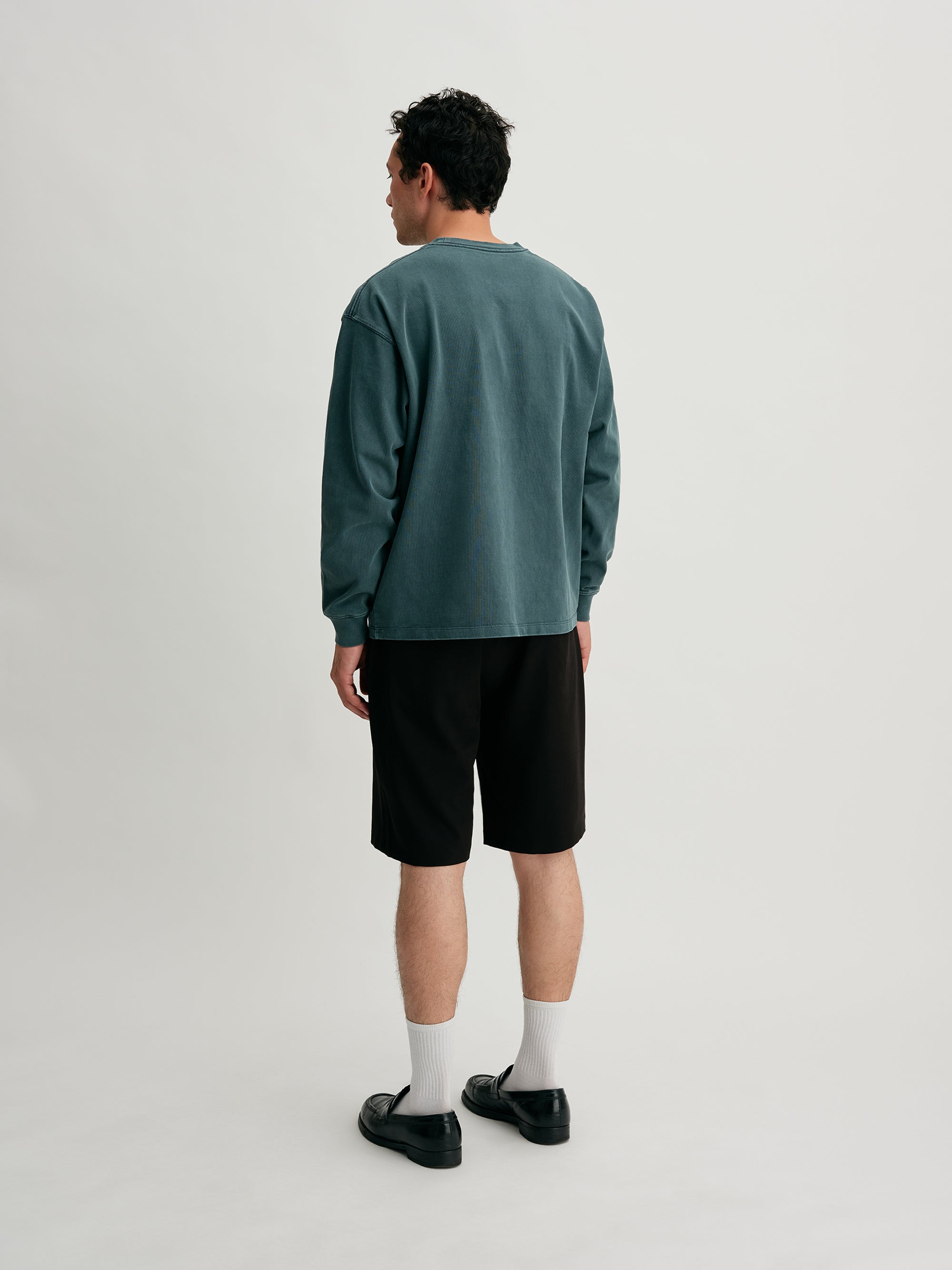 Blue | Heavy Weight Pigment LS Tee | Saturdays NYC