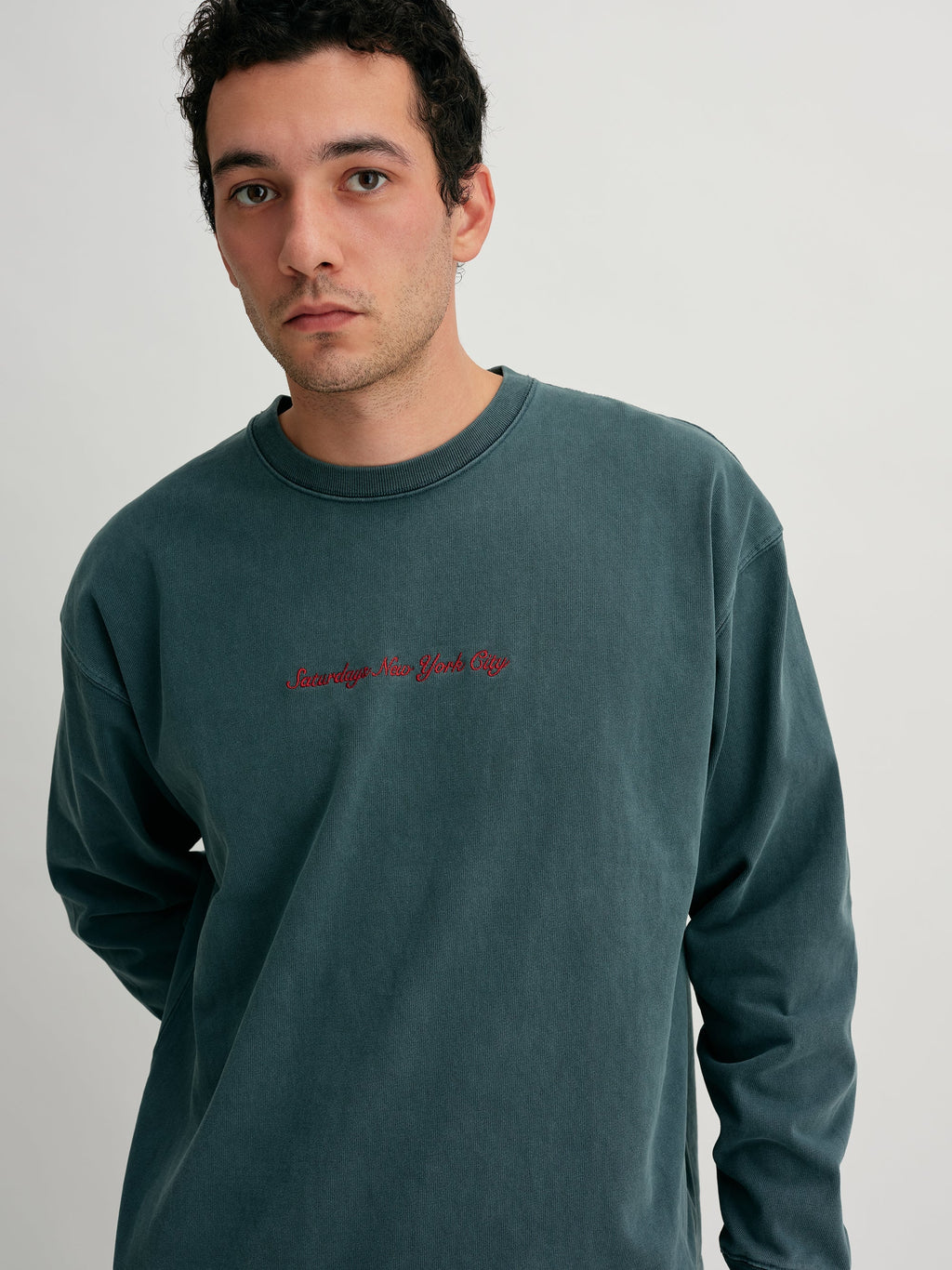 Blue | Heavy Weight Pigment LS Tee | Saturdays NYC