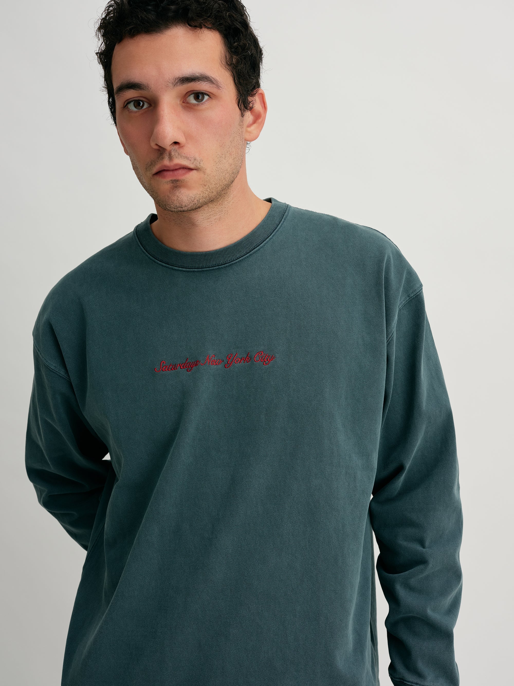 Blue | Heavy Weight Pigment LS Tee | Saturdays NYC
