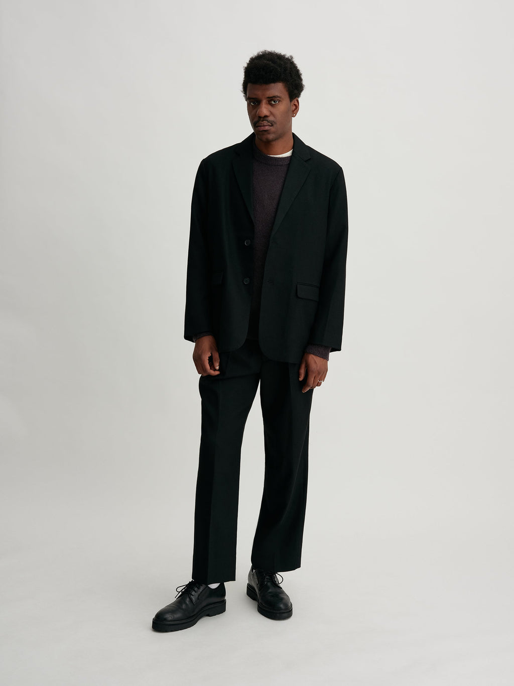 Black | Wool Saxony Tailored Jacket | Saturdays NYC