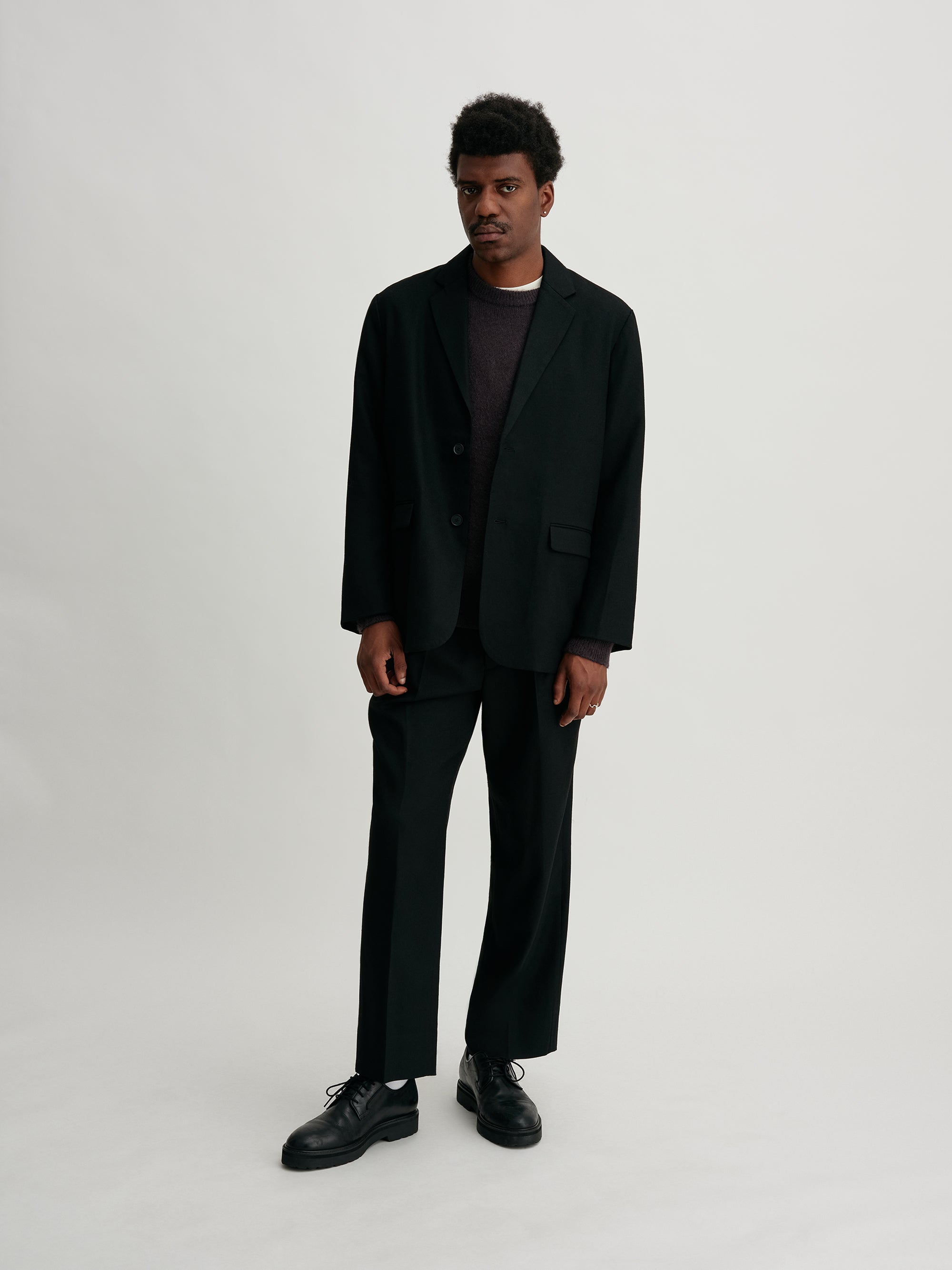 Black | Wool Saxony Tailored Jacket | Saturdays NYC