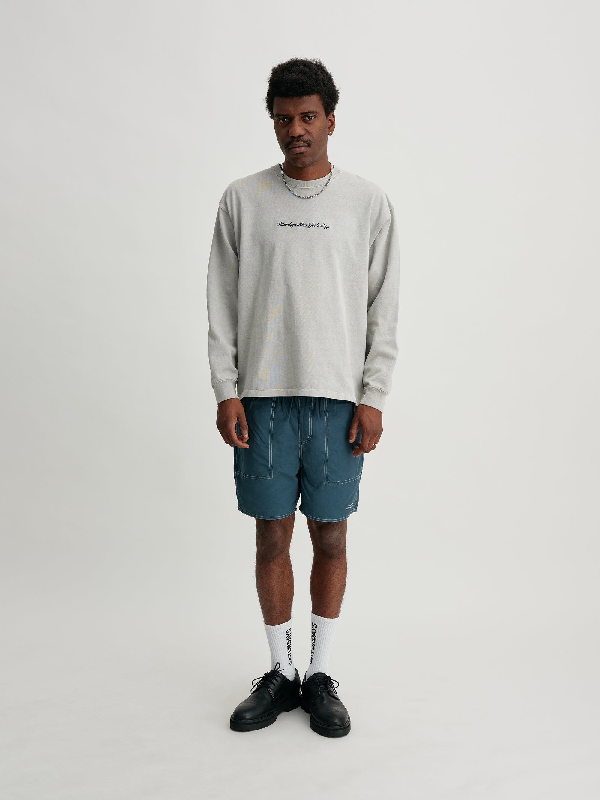 Light Grey | Heavy Weight Pigment LS Tee | Saturdays NYC