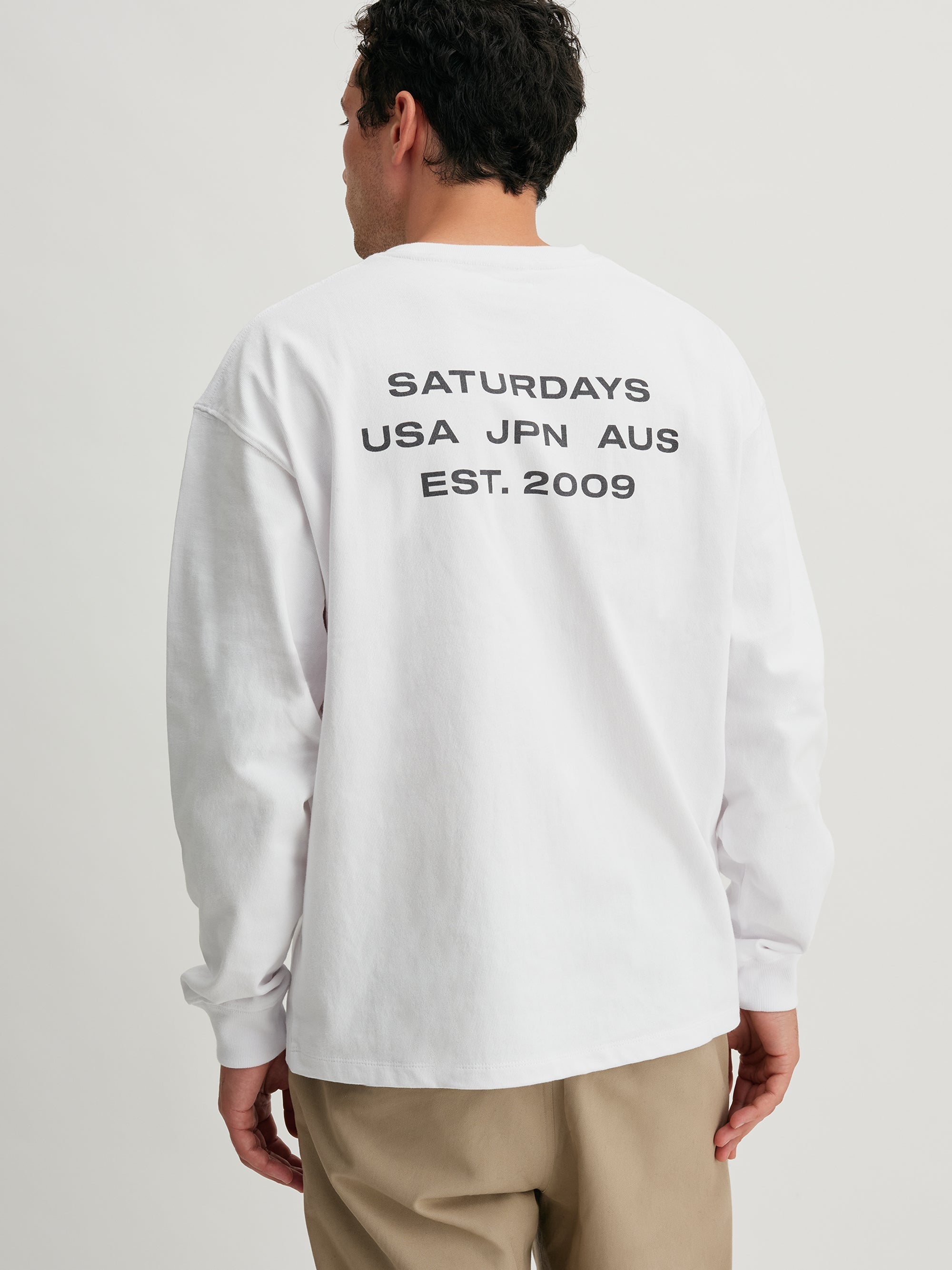 White | Max Weight LS Tee | Saturdays NYC
