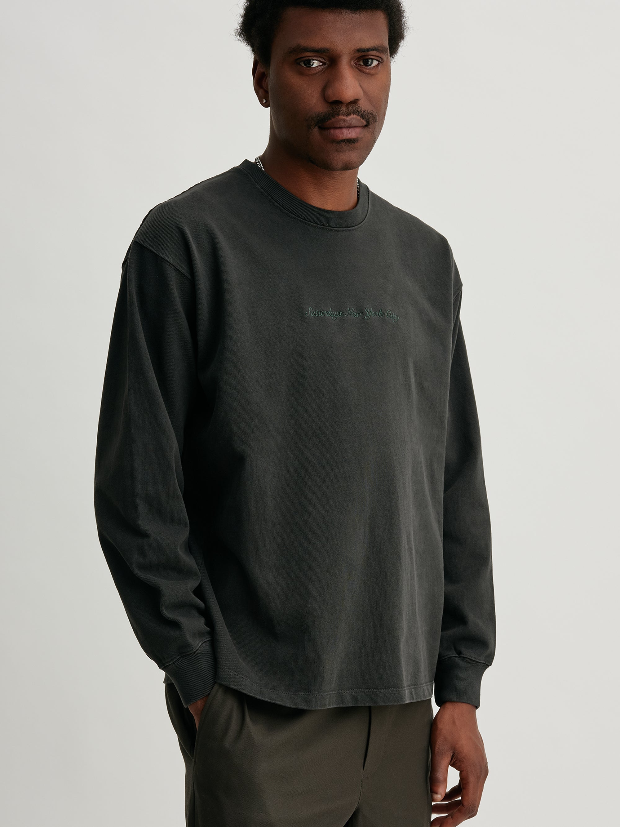 Black | Heavy Weight Pigment LS Tee | Saturdays NYC