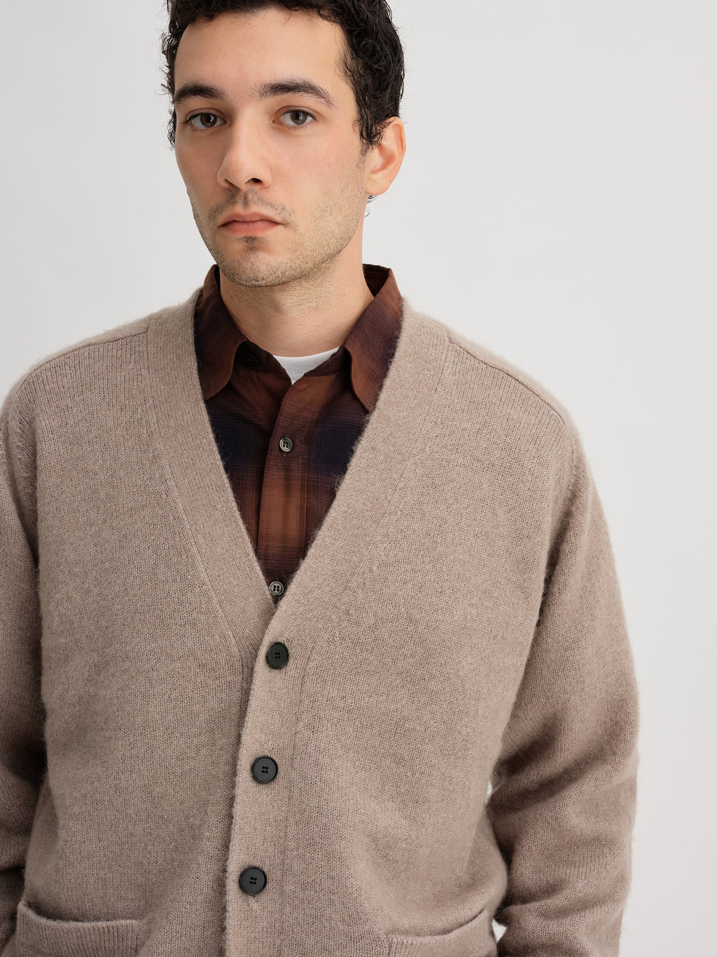Grey | Mohair Shaggy Cardigan | Saturdays NYC