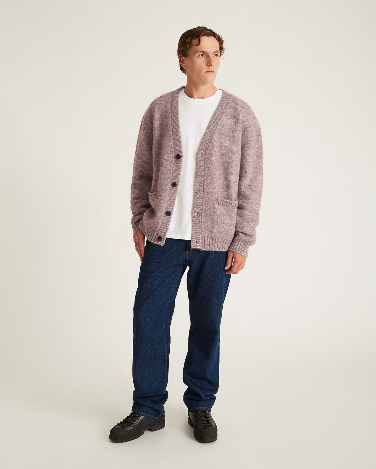 Pumice | Michael Shaggy Wool Cardigan