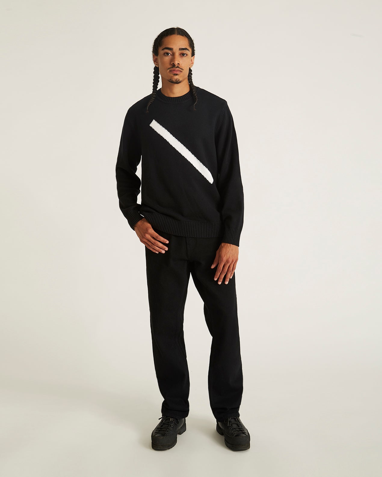 Black | Greg Slash Sweater