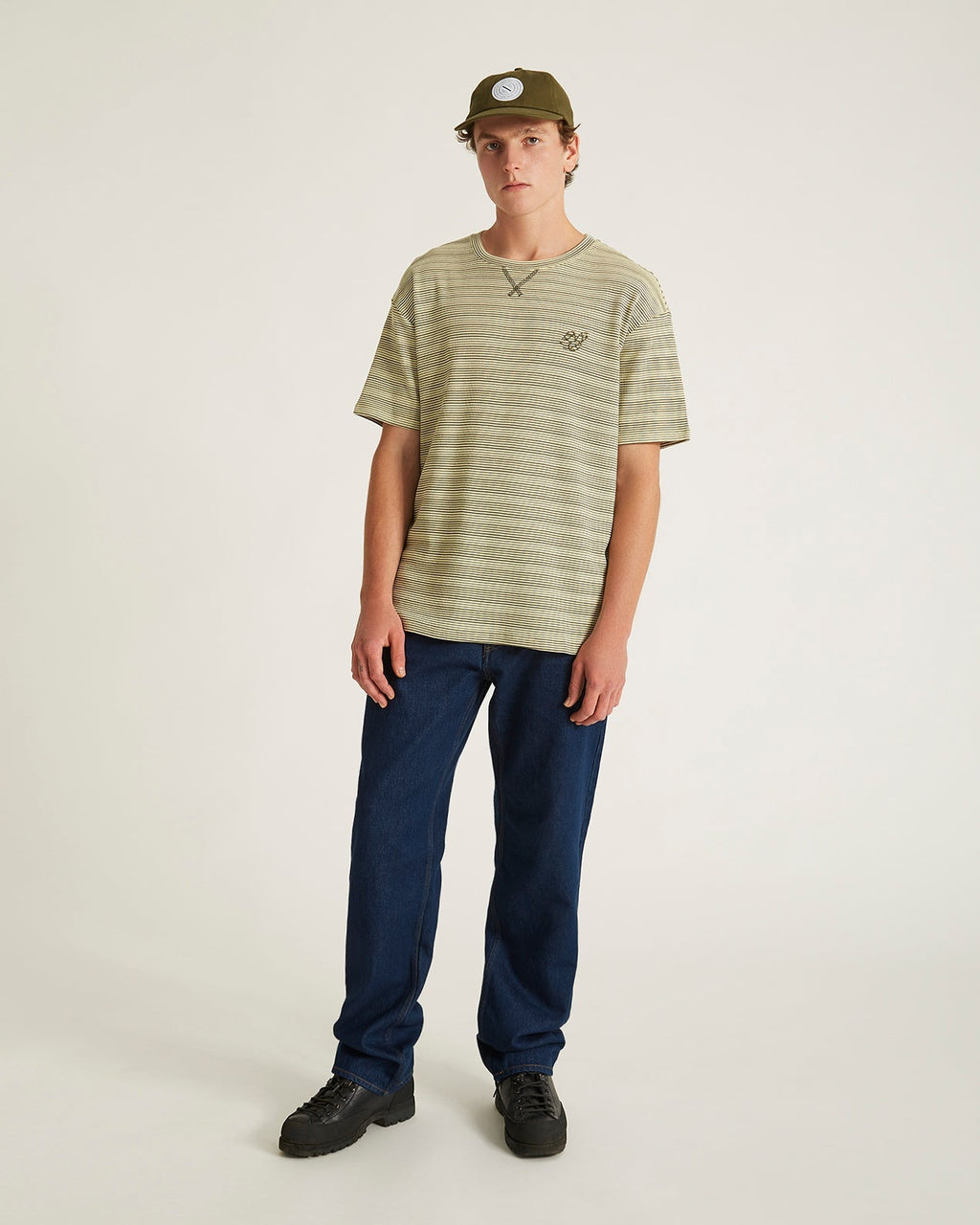 French Vanilla | Striped Waffle Relaxed SS Tee