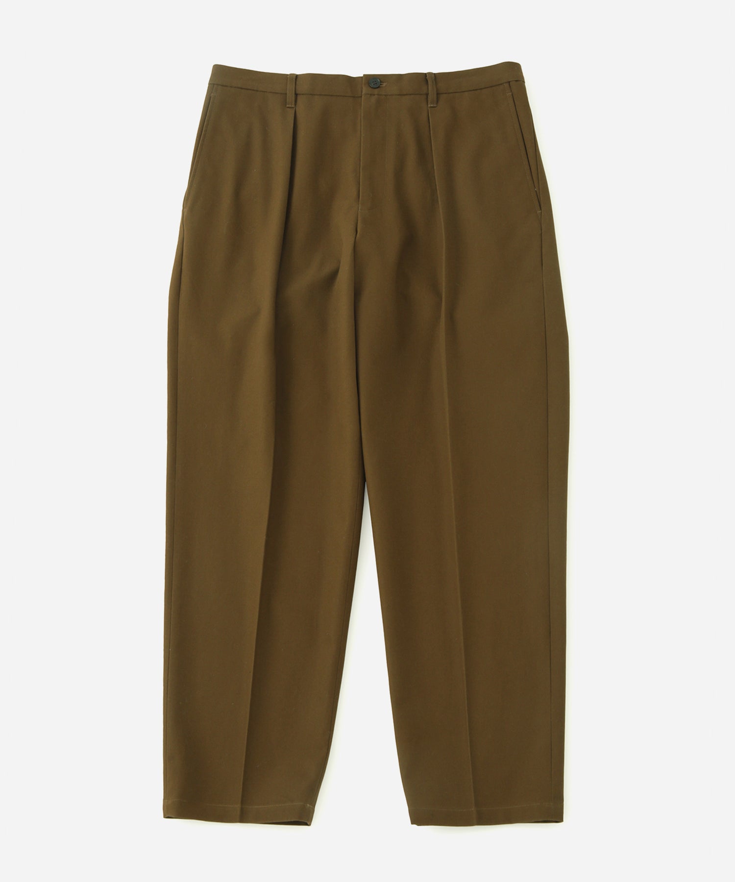 Saturdays NYC. 1Tuck Tapered Pants. Tapered chinos in khaki, crafted from high-twisted cotton for a crisp, refined texture with a relaxed silhouette.