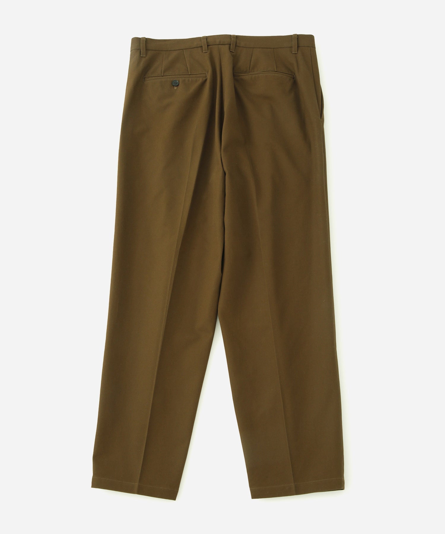 Saturdays NYC. 1Tuck Tapered Pants. Back view of the khaki chinos, displaying the tailored fit and relaxed silhouette.